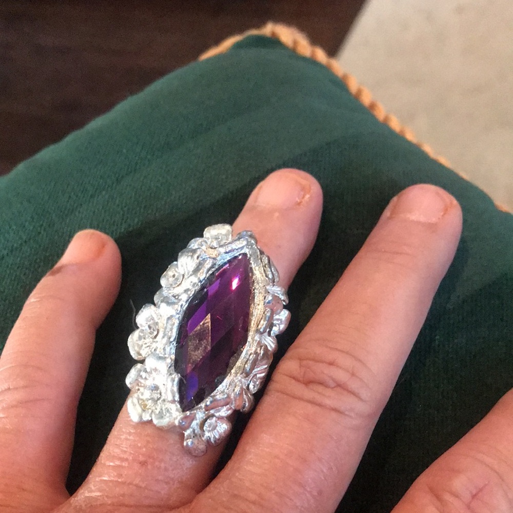 Vintage Statement Ring Sz6 Adjustable - image 8